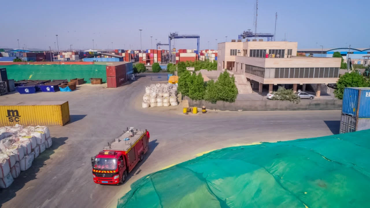 Overview of ABC Terminal with its yard, warehouses and office